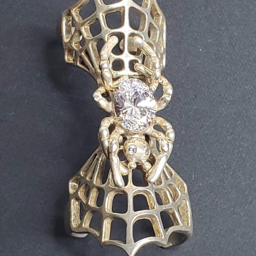 Sterling Silver Spider Web Full-Finger Ring – Statement Jewelry, BERRICLE